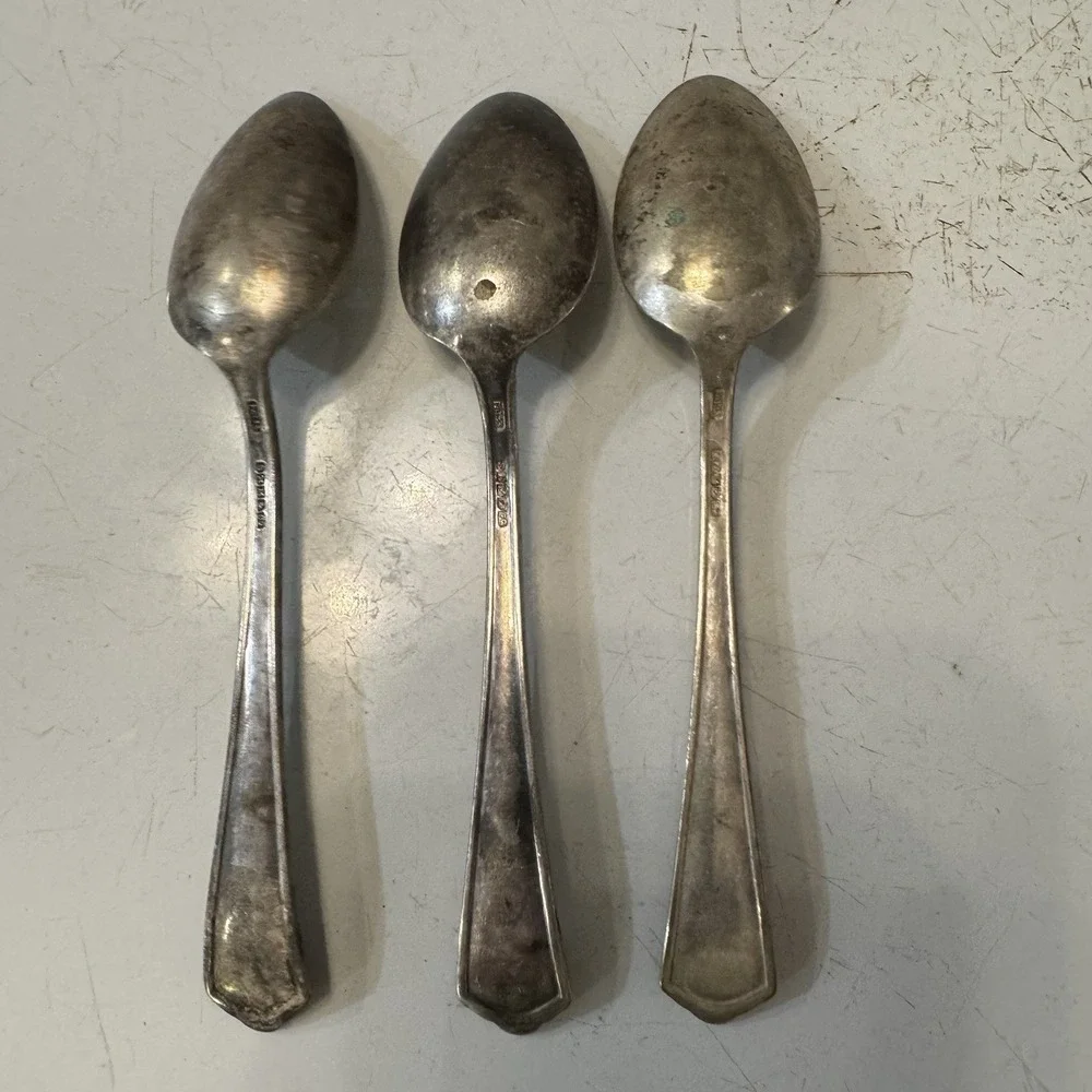 Simpson, Hall & Miller Silverplate Flatware Set Of 3 Spoons Wadsworth Pattern